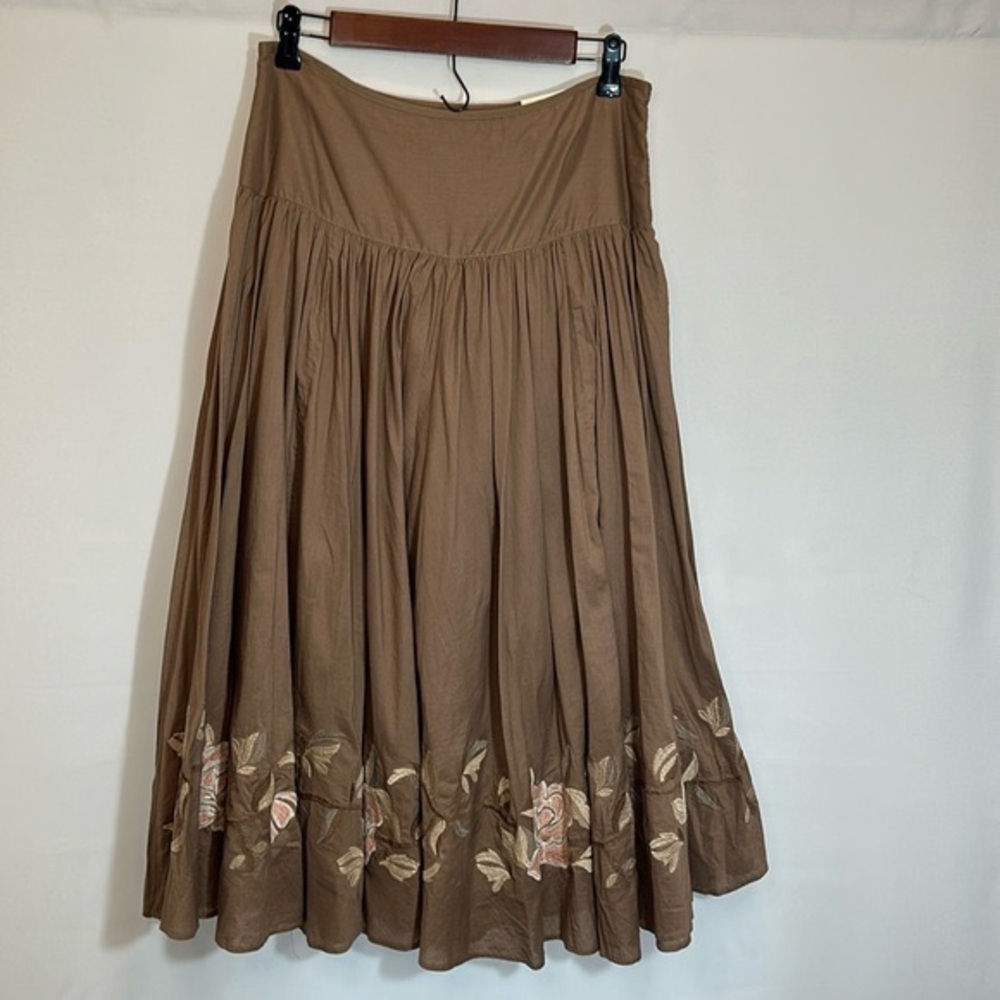 a.n.a A New Approach Skirt Womens Size 8 Embroidered 100% Cotton Tiered Lined - Picture 7 of 16